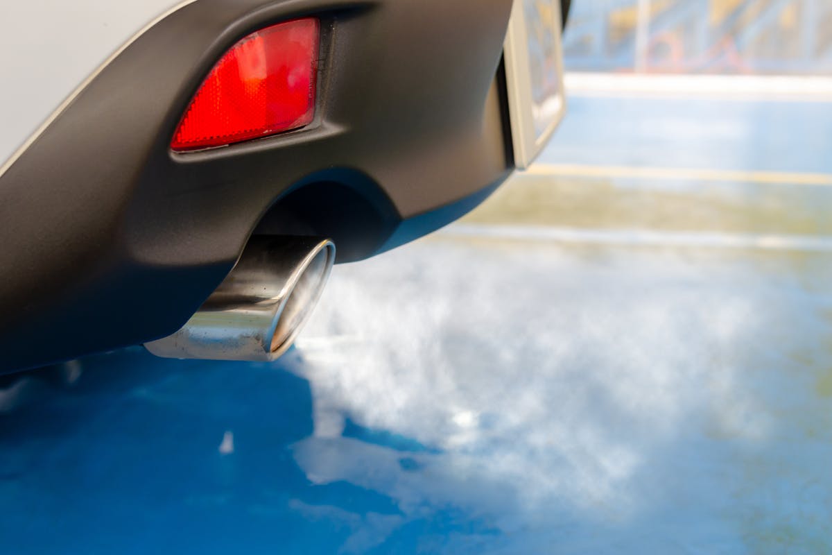 Close-up of a car exhaust tail pipe